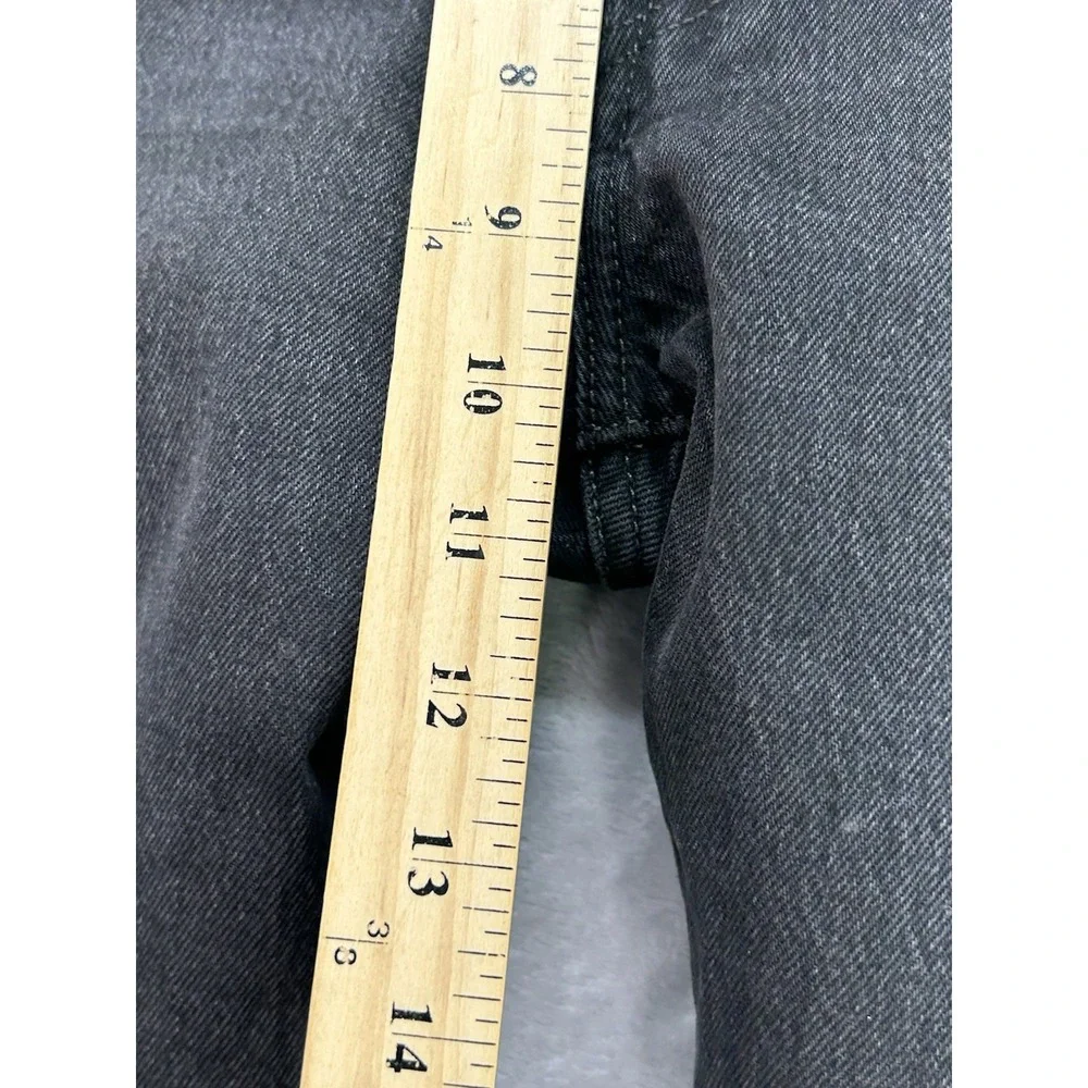 Levis 501 S Jeans Men 26x28 Black Dark Wash Straight Leg Whiskered Grunge Skinny